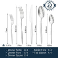 Silverware Set, 20-Piece Flatware Set Cutlery Set Premium 18/10 Stainless Steel, Tableware Include Forks Knives Spoons for Home Kitchen Restaurant Wedding, Dishwasher Safe