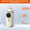 Portable Baby Bottle Warmer, Baby Milk Warmer, Rechargeable 8000Mah Battery, Breast Milk Warmer with Defrost Function, Compatible with All Baby Bottles Ideal for Home and Travel Use