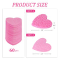 50-Count  Compressed Cellulose Heart Shape Facial Sponges | Natural Cosmetic Spa Sponges for Facial Cleansing | Exfoliating | Makeup Mask Removal | Reusable | Skin Massage (50 Count (Pink))