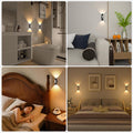 Motion Sensor Wall Lights Indoor, 2-Pack Rechargeable Wireless Wall Sconces with Remote Control, Magnetic Stick on LED Wall Lamp for Bedroom, Hallway, Stair, 3 Color Modes & Dimmable