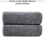 Pack of 2 Extra Large Bath Sheets 35 X 70 Inches, 100% Cotton, Larger & Lighter Weight, Quicker to Dry, Super Soft & Absorbent, Oversized Bath Towels, Dark Grey