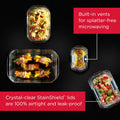 Brilliance Glass Food Storage Containers, 3.2 Cup, Set of 4, Bpa-Free, Leak-Proof, Clear
