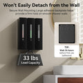 Shampoo and Conditioner Dispenser - Wall-Mounted 3-Chamber Shower Soap Dispenser, No-Drill, 1200ML Capacity, for Bathroom & Hotel