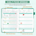 Food Journal for Women Weight Loss & Fitness - Meal Planner & Calorie Counter Book | A5 Food Diary for Gym, Yoga & Healthy Eating | 90D Undated Wellness Nutrition Journal for Women & Men Workout, Green