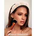 6 Pack Spa Headband, Makeup Headband, Face Wash Headbands, Skincare Headbands, Brown Sponge Hair Band Bow Tie Spa Head Band for Washing Face Wristband Set Hair Accessories for Women