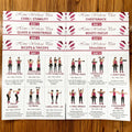 6-Pack Dumbbell Workout Posters for Beginners | Home Fitness Plan with Daily Exercise Routines for Weight Loss & Muscle Tone, Strength & Flexibility | Cycle through Daily Guided Workouts | 8X10 Inch Charts (Red)