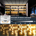 Motion Activated LED Strip Lights for Stairs, under Bed Warm White Night Lighting with Dual Motion Sensors,Dimmable Auto On/Off Indoor LED Light Strip for Hallway Closet Bedroom Cabinet Kitchen 19.7Ft