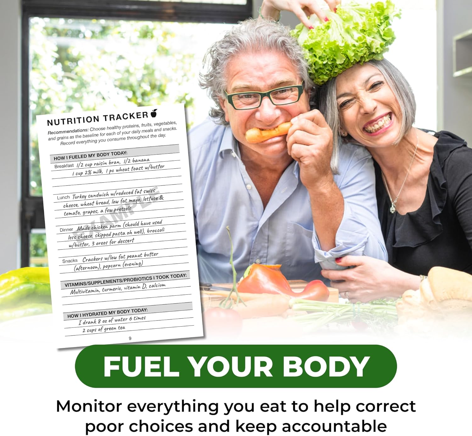 Wellness Tracker Daily Habit Tracker. Set Goals for All Physical Activity and Nutritional Habits in Spiral Bound, 10-Week Journal. Ideal for Women and Men 50-80+.