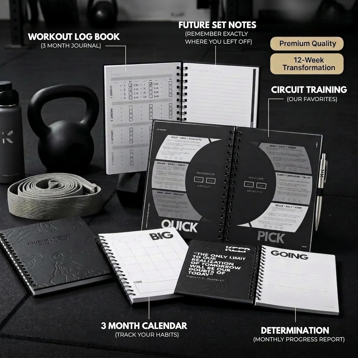 Ultimate Workout Journal - 3 Month Fitness Planner - Premium Hard Cover Workout Logbook - Men & Women Circuit Edition - Superset & Notes Page Side-By-Side