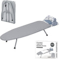 Ironing Board, Small Iron Board with Iron Rest, Mini Tabletop Ironing Board with Heat-Reflective Cover and 100% Cotton 8Mm Thicken Pad, 31.5"X11.8"X6.2", Silver