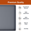 Extra Thick Silicone Mat Waterproof with Raised Edge 19â€ X 12â€, BPA Free Non-Slip Dog & Cat Food Mat, Feeding Mat for Food and Water Bowls, Spill Proof Mat to Protect Floors, Gray