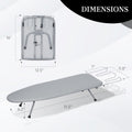 Ironing Board, Small Iron Board with Iron Rest, Mini Tabletop Ironing Board with Heat-Reflective Cover and 100% Cotton 8Mm Thicken Pad, 31.5"X11.8"X6.2", Silver