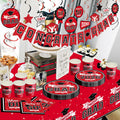 Graduation Decorations 2026 Red and Black, 265Pcs Disposable Tableware Kit for 50 Guests, Plates, Napkins, Cups, Tablecloth and Hanging 2026 Graduation Party Decorations