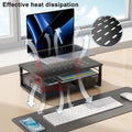 Computer Monitor Stand Riser, Desk Organizers and Accessories with Drawer, Office Desk Accessories & Workspace Desktop Organizers Storage for Printer Stand (Black)