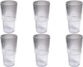 Fine Ribbed 22 Oz Durable Acrylic Jumbo Drinking Glasses, Shatter-Resistant and Dishwasher-Safe Indoor/Outdoor Drinkware for Water, Iced Tea, Juice, and Cocktails - Clear - Set of 6