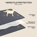 Waterproof Pet Blanket, Liquid Pee Proof Dog Blanket for Sofa Bed Couch, Reversible Sherpa Fleece Furniture Protector Cover for Small Medium Large Dogs Cats, Dark Gray Small（40" X 28"）