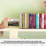 Mini Decorative Books for Home Decor, Rustic Wood Stack for Table, Home Sweet Decor Books for Living Room Shelf, Farmhouse Stacked Book Gift (L10)