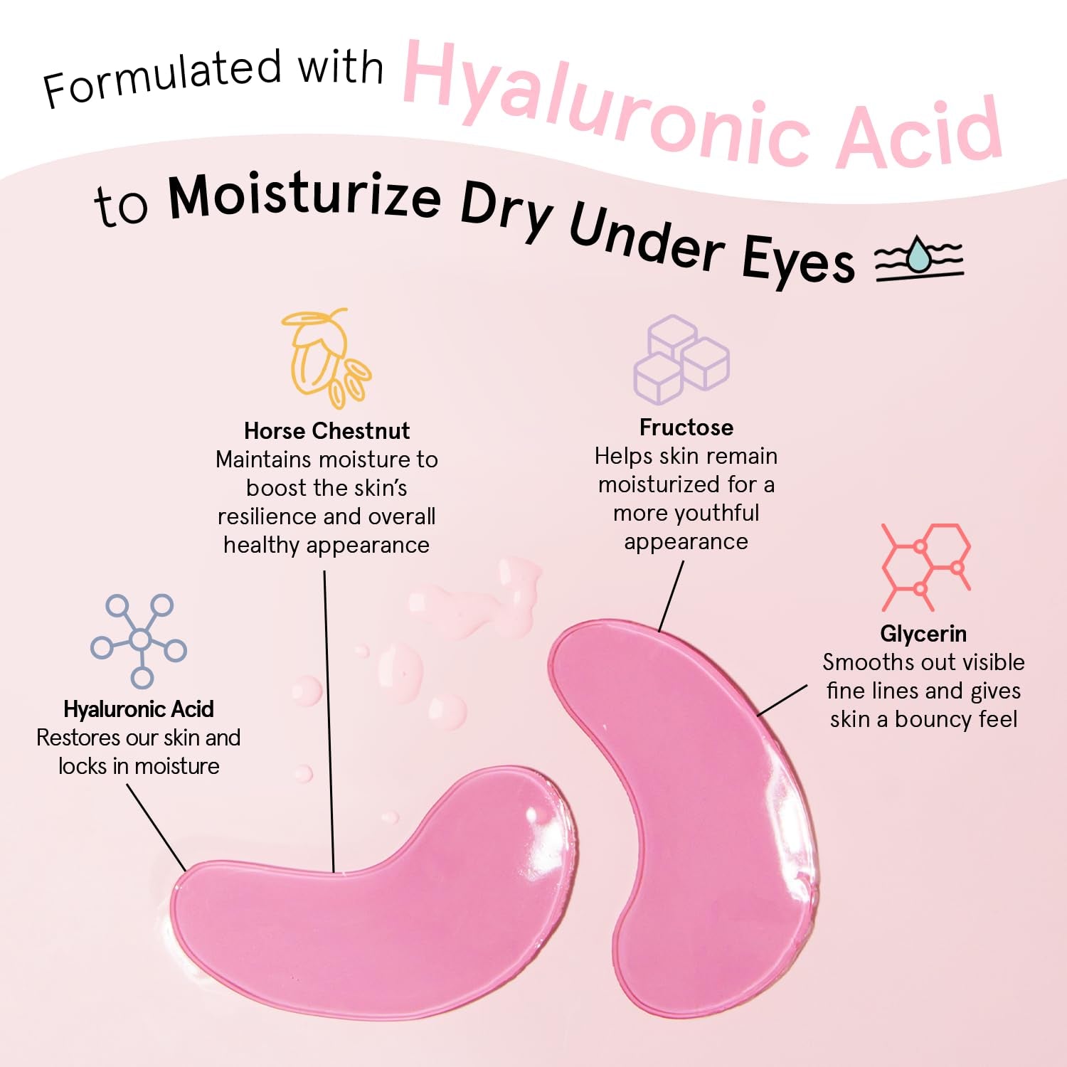 Award Winning under Eye Mask - Reduce Dark Circles, Puffy Eyes, Undereye Bags, Wrinkles - Gel under Eye Patches - Small Birthday Gifts - Vegan Cruelty-Free (Pink, 6 Pairs)