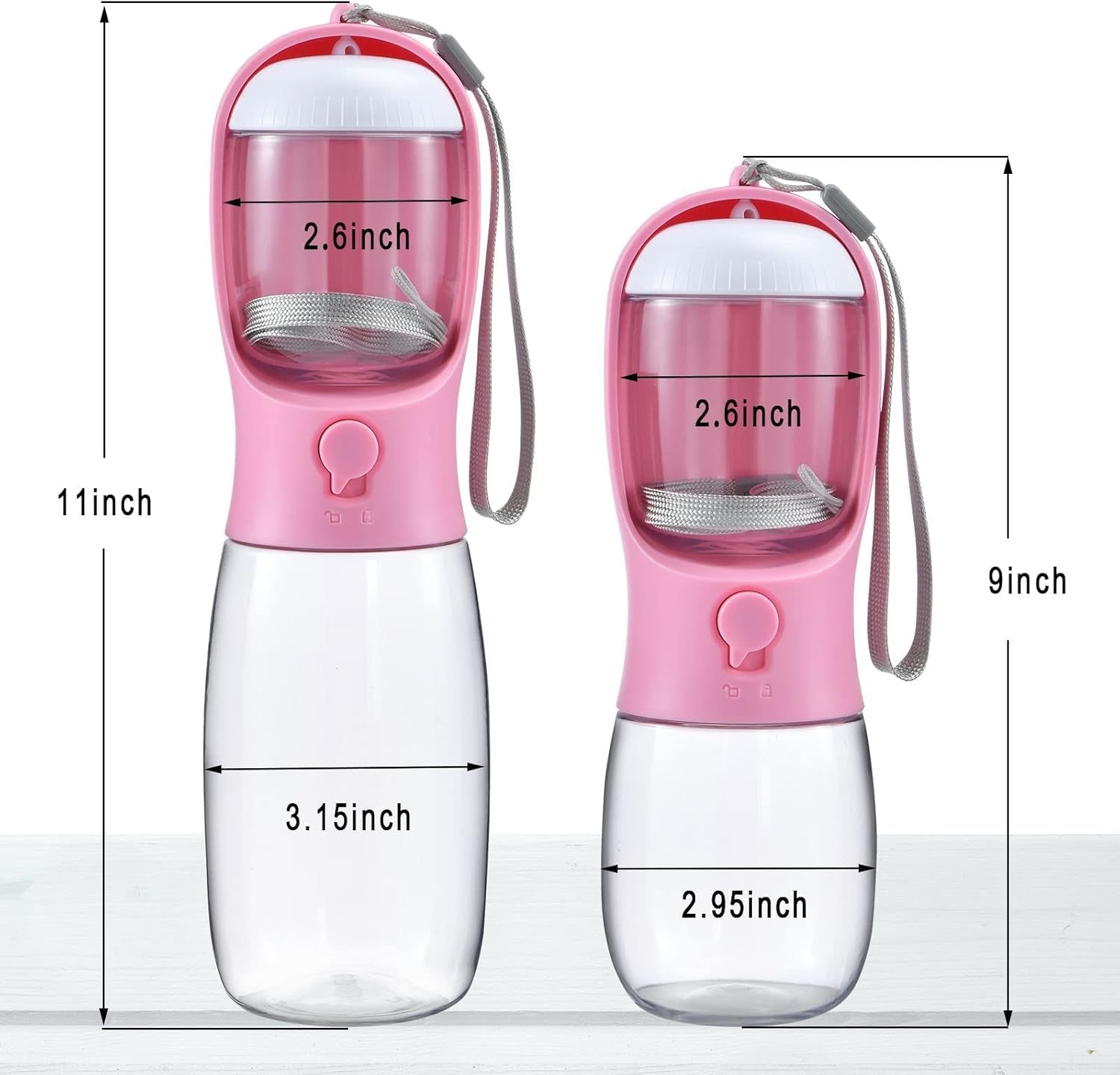 Dog Water Bottle with Food Container, Travel Puppy Water Bowl, Portable Pet Dispenser, Girl Dog Mom Gifts Accessories Stuff Essentials Necessities for Yorkie Chihuahua Cat Walking and Hiking