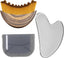 Stainless Steel Gua Sha Tool & Lymphatic Drainage Face Brush Set,  Facial Massage Kit for Jawline Sculpting Puffiness Lifting Relaxation, Contour Face Brush with Storage Case