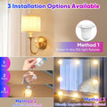 Rechargeable Battery Operated Light Bulb Set with Magnetic 3 in 1 Charging Station & Remote Control, Wireless Dimmable Detachable LED Bulb with 15 Colors Selectable for Wall Sconce, Non-Hardwired