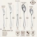 40 Piece Teardrop Silverware Set for 8, 18/10 Stainless Steel Flatware Set, Modern Design Cutlery Set for Home/Hotel/Wedding,Mirror Polished and Dishwasher Safe
