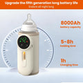 Portable Baby Bottle Warmer, Baby Milk Warmer, Rechargeable 8000Mah Battery, Breast Milk Warmer with Defrost Function, Compatible with All Baby Bottles Ideal for Home and Travel Use