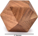 Acacia Wood Decorative Wood Ball for Centerpiece or Individual Use Ideal for Use in Living, Dining Room, Coffee Table Centerpiece Home Décor (3" X 3" X 3"), (Set of 3)