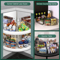 Lazy Susan Cabinet Organizer Bins for 26"/ 28"/ 32" Diameter Corner Organizer, Plastic Cabinet Storage Bin, 1/8 Wedge - Food Safe, BPA Free, with Non-Slip Pads (For 28" Diameter, 6 Pack)