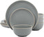 Rockaway 12-Piece Stoneware Dinnerware Set, Matte Finish, Service for 4, Modern Ceramic Plates and Bowls, Microwave & Dishwasher Safe – Soft Gray - Service for 4