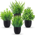 Fake Plants 4 Packs Artificial Plants Small Faux Plants Black Bathroom Accessories for Halloween Bathroom Home Kitchen Coffee Table Office Desk Decor Indoor