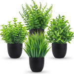 Fake Plants 4 Packs Artificial Plants Small Faux Plants Black Bathroom Accessories for Halloween Bathroom Home Kitchen Coffee Table Office Desk Decor Indoor