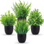 Fake Plants 4 Packs Artificial Plants Small Faux Plants Black Bathroom Accessories for Halloween Bathroom Home Kitchen Coffee Table Office Desk Decor Indoor