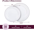 Aya'S 60 Silver Rimmed Plastic Plates for Party, Heavy Duty Disposable Plate Set of 30 Dinner and 30 Dessert Plates for Weddings and Special Events, Fancy Disposable Tableware