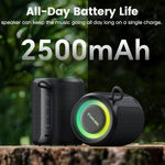 Bluetooth Speaker Wireless,Ip67 Waterproof & Dustproof Portable Speaker with Lights,15W Loud Stereo Sound, 2500Mah Battery All Day Playtime, TWS Pairing, BT5.3, Home/Party/Outdoor/Beach (Black)