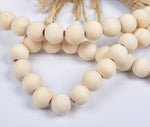 60 Inches Wood Bead Garland,Wooden Beads with Tassels,Farmhouse Beads Rustic Prayer Beads Boho Beads for Farmhouse Tiered Tray Coffee Table Mantel Decor (1 Pack)