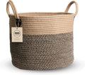 14"X12" Natural Jute Rope Woven Storage Basket with Handles for Plant, Blankets,Toys,Clothes,Shoes - Living Room Home Decor,Multifunctional Basket for Organizer,Picnic,Artificial Tree