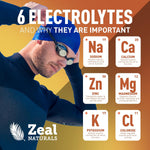 Zeal Electrolyte Powder - 90 Servings | Keto Electrolytes Powder | Zero Sugar, Bcaas, B-Vitamins | Potassium, Zinc, Magnesium | Hydration Powder Recovery Drink | Peach Mango
