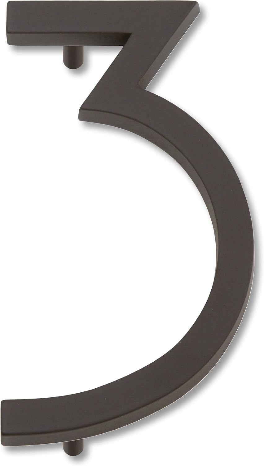 AVN3-O Modern Avalon House Number, Three, Aged Bronze