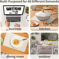 Faux Leather Placemats Set of 6 - Waterproof - Wipe Clean - Heat Resistant - anti Slip Dining Table Place Mats, Suitable for Indoor & Outdoor Use, 17’’×12’’, Beige