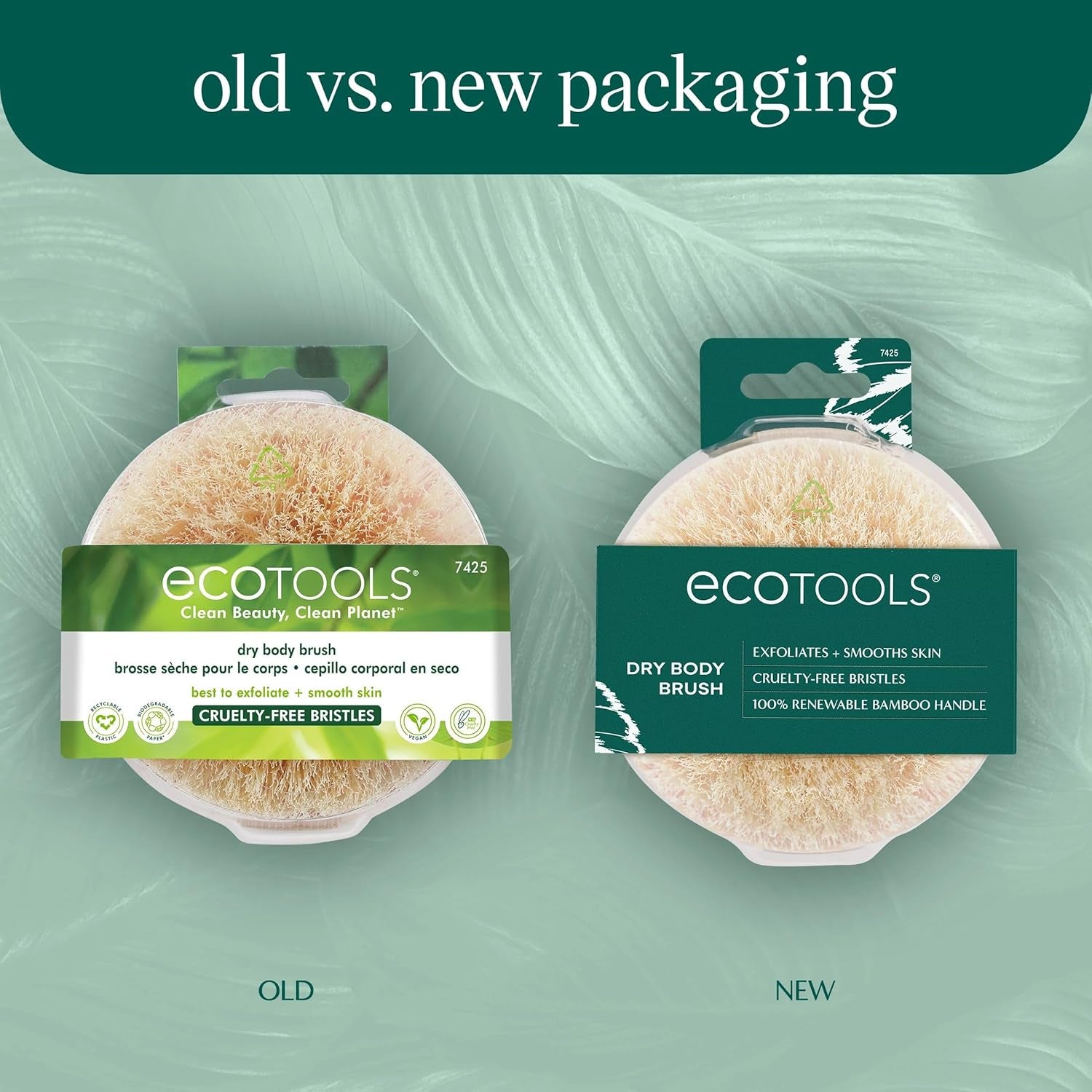 Dry Body Brush, Cruelty-Free Bristles Exfoliate & Smooth Skin, Dry Brushing Removes Flaky Skin, May Help Improve Circulation & Tone, Eco-Friendly Skincare Tool, Vegan & Cruelty-Free, 1 Count
