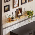 Elevate Your Space with Rustic Wood Floating Shelves Set of 3- Perfect for Bedroom, Living Room, Bathroom, and Kitchen Decor - Easy Installation, No Drilling Needed!