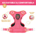 Reflective Dog Harness No Pull Dog Vest Harness with Handle,No Choke Adjustable Soft Padded Pet Vest for Small Dogs,Pink Dog Galters
