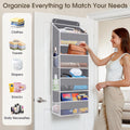 1 Pack over the Door Organizer, Hanging Storage Organizer with Clear Window, 40Lb Ultra Sturdy Large Capacity Room Organizer for Pantry Laundry Bathroom Nursery Closet Baby Essential (Grey)