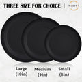 Wheat Straw Plates - 8 Inch Unbreakable Dinner Plates Set of 8 - Dishwasher & Microwave Safe Plastic Plates Reusable - Lightweight Plates for Kitchen,R.V (Pure Black)