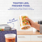 [32 Oz. - 24 Count Plastic Deli Containers with Lids - Disposable Food Storage Containers with Airtight Lids, Ideal for Soups, Stews, and Meal Prep