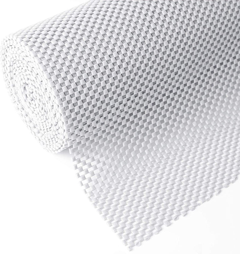Shelf Cupboard Liner, Cabinet Drawer Liners Non Adhesive 12 Inches X 20 Feet for Kitchen Cabinets, Strong Grip Durable Non Slip for Storage Desks Kitchenware Tableware, Easy to Install, White
