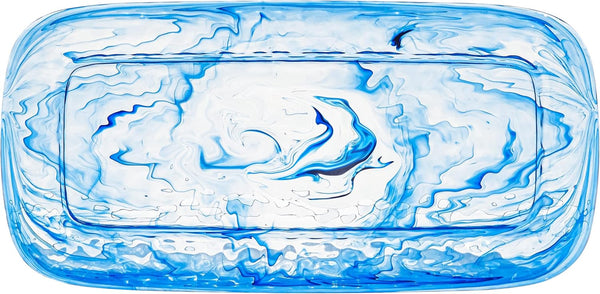 Aegean 17'' X 8.4'' Durable Acrylic Serving Tray, Shatter-Resistant and Dishwasher-Safe Indoor/Outdoor Plate to Serve Appetizers, Main Courses, Desserts, or Cheeses - Blue
