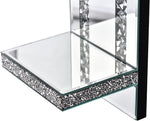 Crystal Crush Diamond Mirrored Candle Sconces, Silver Wall Candle Holder Set of 2, Wall Decorations for Living Room，Dining Room (Rectangle Stripe (Style 4))