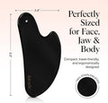 Stainless Steel Gua Sha Facial Tools - Guasha Tool for Face, Face Sculpting Tool, Neck Massager, Double Chin Reducer Gua Sha Tools, Lymphatic Drainage Massager, Facial Skin Care - Matte Black